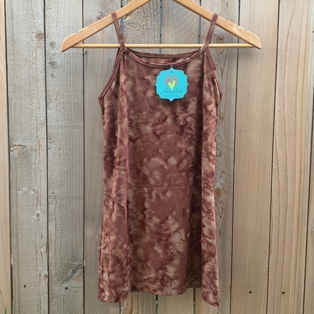 Hands to Hearts brown marble tank top s/m NWT